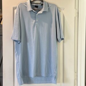 Light Blue Striped Men's Polo Shirt